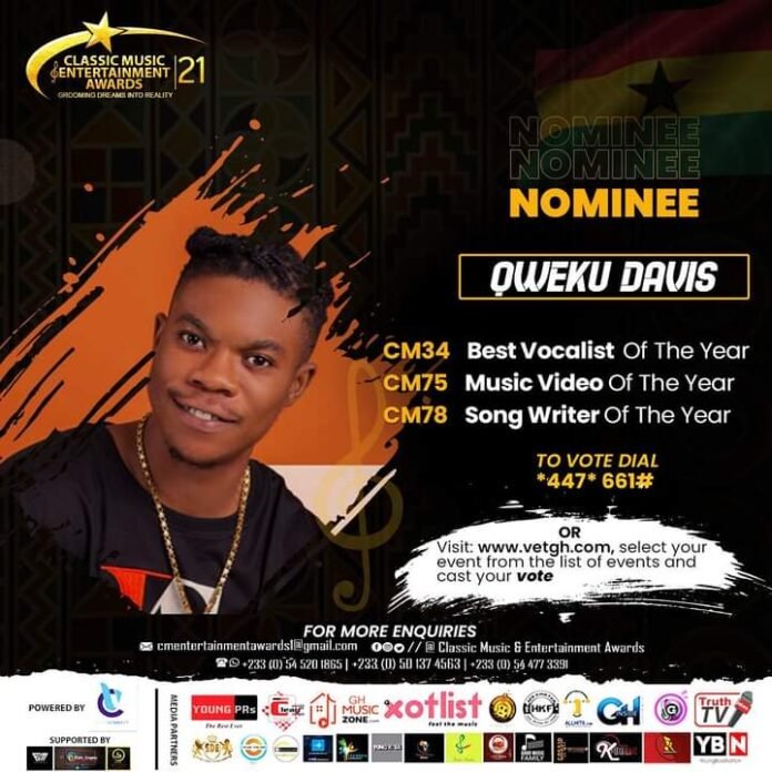 Qweku Davis Gains Three Nominations At Classic Music Entertainment Awards 21